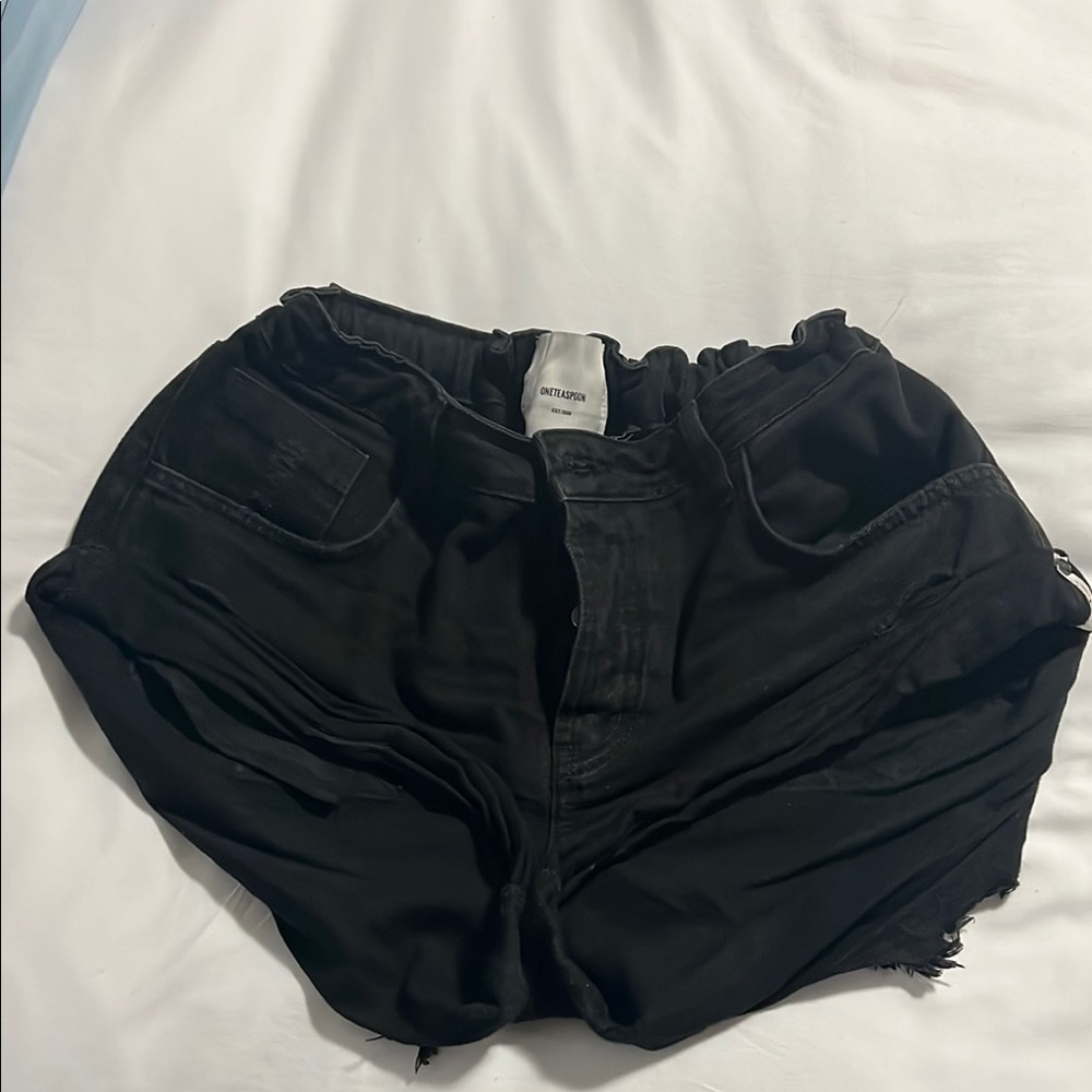 One Teaspoon Black Jean Shorts Casual Style